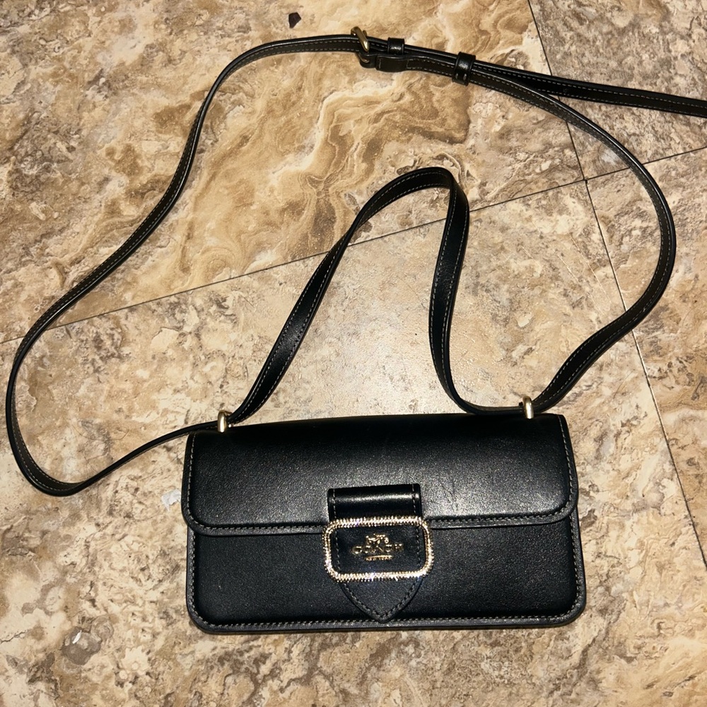 COACH Black Leather Crossbody Bag